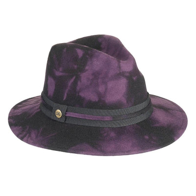 Cappello Fedora Unisex color Viola, in feltro di lana merinos da uomo, foto con vista inclinata - Primario Nesti