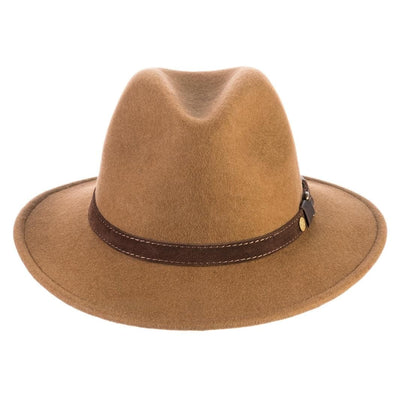 Cappello Fedora Ala Media color Rame, in feltro di lana merinos da uomo, foto con orientamento frontale - Primario Nesti