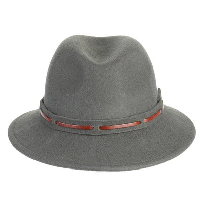 Cappello Fedora Jazz color Antracite, in feltro di lana merinos da uomo, foto con orientamento frontale - Primario Nesti