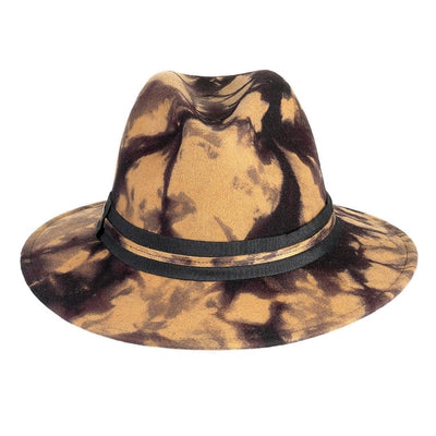 Cappello Fedora Unisex color Sabbia, in feltro di lana merinos da uomo, foto con orientamento frontale - Primario Nesti