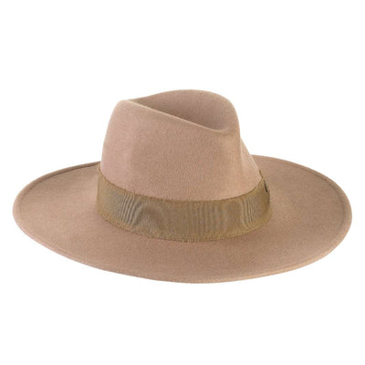 Cappello Fedora Esclusivo color Beige, in feltro di lapin, foto con orientamento laterale - Primario Nesti