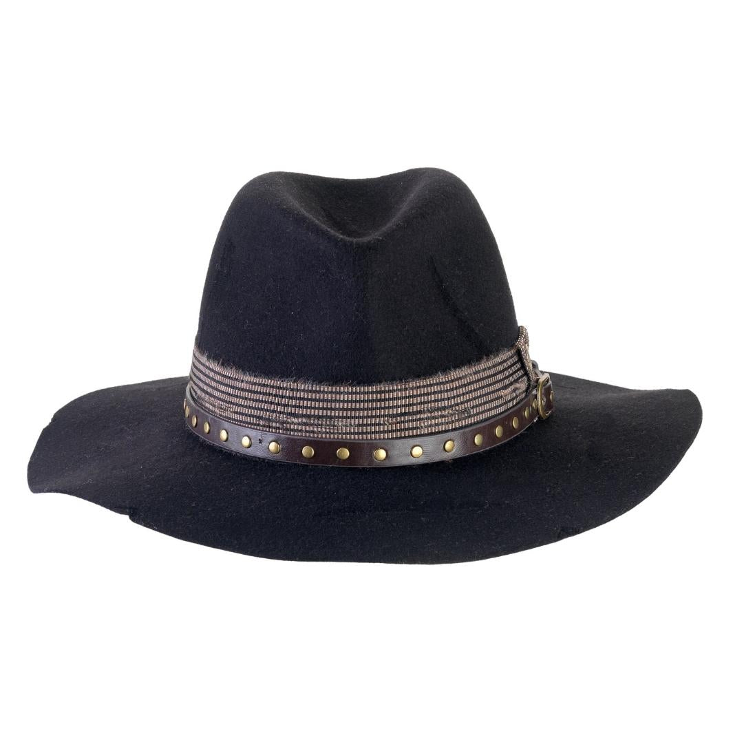 Cappello Country Deluxe color Nero, in feltro antipioggia da uomo, foto con orientamento frontale - Primario Nesti