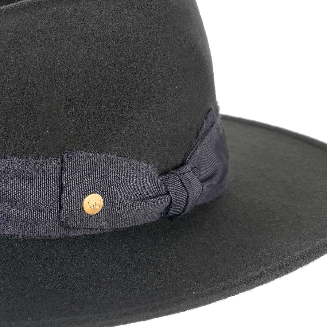 Cappello Fedora Esclusivo color Grigio, in feltro di lapin, foto con vista dettaglio ravvicinato - Primario Nesti