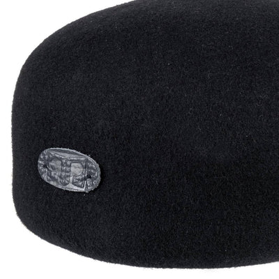 Cappello Coppola Classica color Nero, in feltro di lana merinos da uomo, foto con vista dettaglio ravvicinato - Primario Nesti