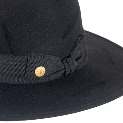 Cappello Fedora Esclusivo color Nero, in feltro di lapin, foto con vista dettaglio ravvicinato - Primario Nesti