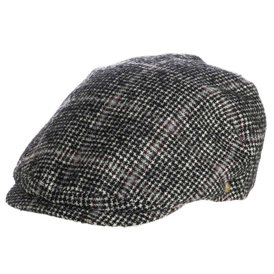 Cappello Coppola Pied de Poule color Nero, in lana vergine, foto con vista inclinata - Primario Nesti