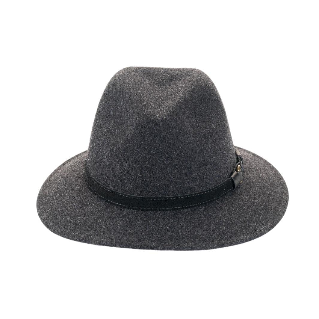 Cappello Fedora Ala Media color Grigio, in feltro di lana merinos da uomo, foto con orientamento frontale - Primario Nesti