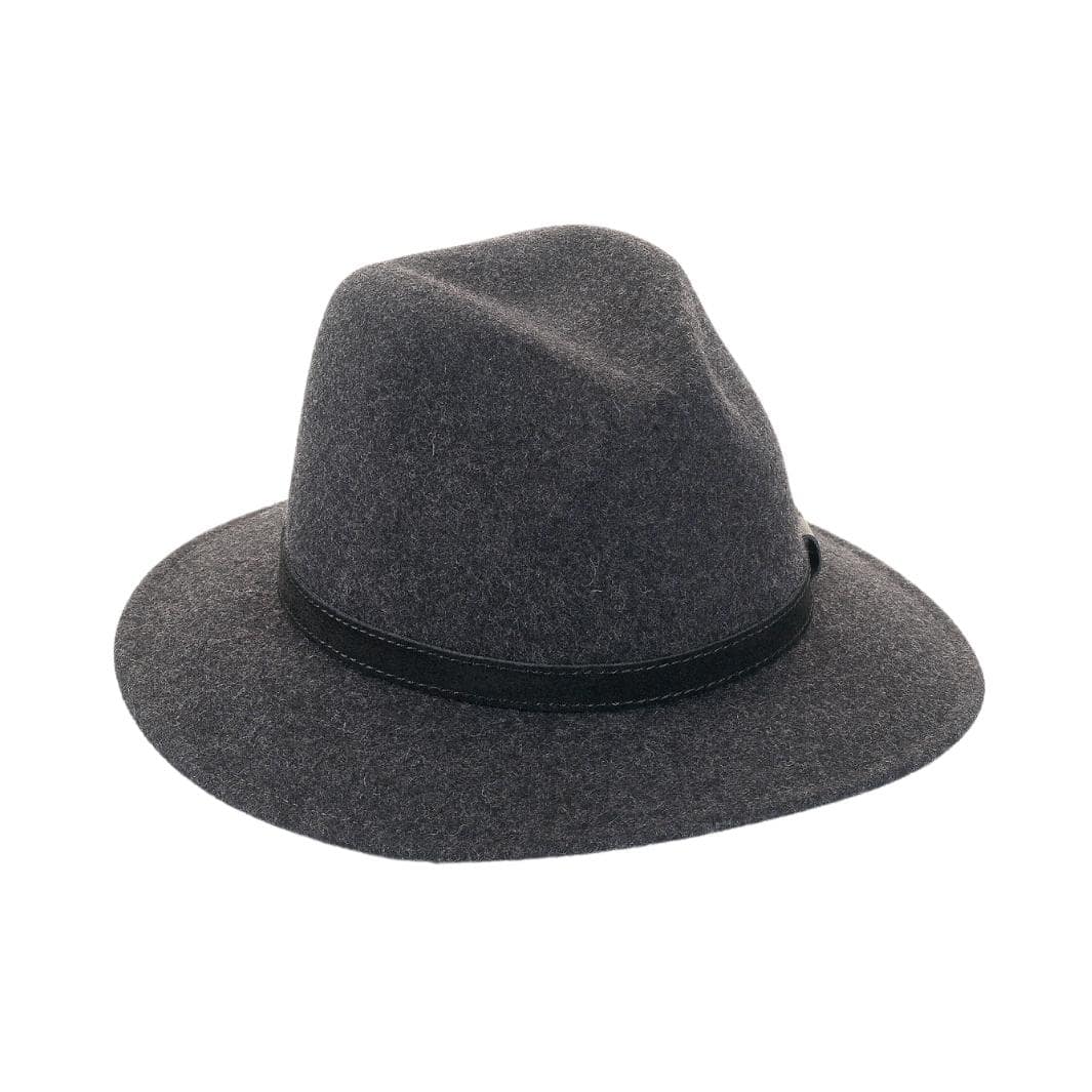 Cappello Fedora Ala Media color Grigio, in feltro di lana merinos da uomo, foto con orientamento laterale - Primario Nesti