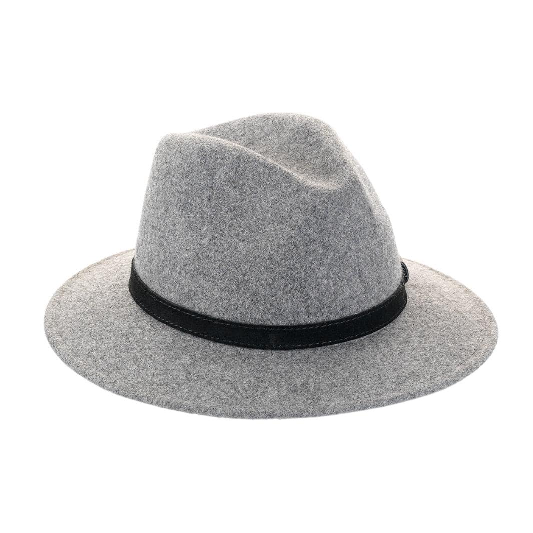 Cappello Fedora Ala Media color Perla, in feltro di lana merinos da uomo, foto con orientamento laterale - Primario Nesti