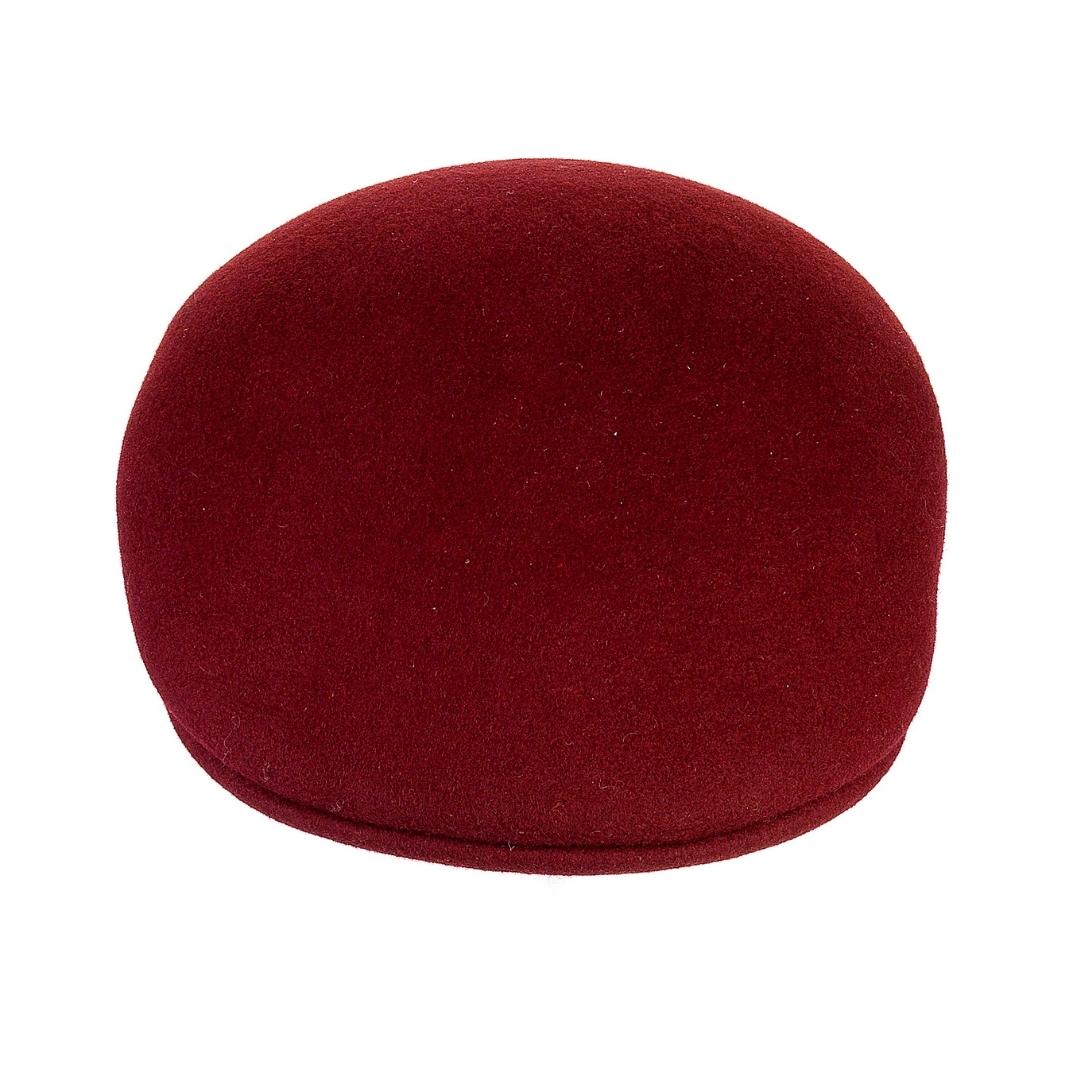 Cappello Coppola Classica color Rosso, in feltro di lana merinos da uomo, foto con orientamento frontale - Primario Nesti
