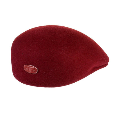 Cappello Coppola Classica color Rosso, in feltro di lana merinos da uomo, foto con orientamento laterale - Primario Nesti