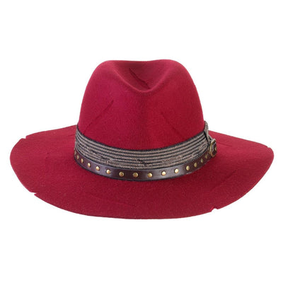 Cappello Country Deluxe color Rosso Scuro, in feltro antipioggia da uomo, foto con orientamento frontale - Primario Nesti