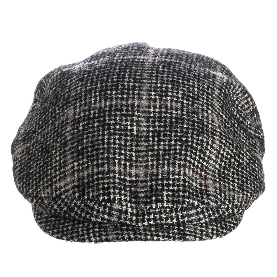 Cappello Coppola Pied de Poule color Nero, in lana vergine, foto con orientamento frontale - Primario Nesti
