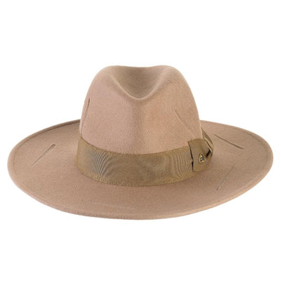 Cappello Fedora Esclusivo color Beige, in feltro di lapin, foto con orientamento frontale - Primario Nesti