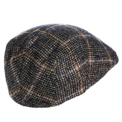 Cappello Coppola Pied de Poule color Testa di Moro, in lana vergine, foto con vista dettaglio ravvicinato - Primario Nesti