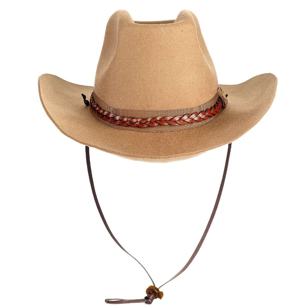 Cappello Cowboy Classico color Sabbia, in feltro antipioggia da uomo, foto con orientamento frontale - Primario Nesti