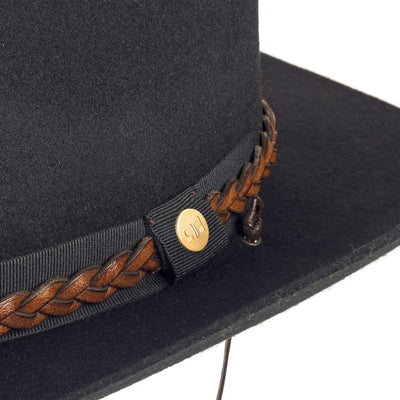 Cappello Cowboy Classico color Nero, in feltro antipioggia da uomo, foto con vista dettaglio ravvicinato - Primario Nesti