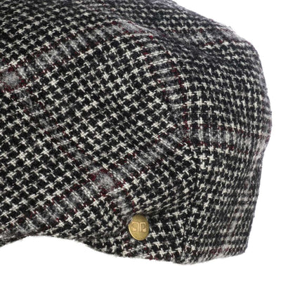 Cappello Coppola Pied de Poule color Nero, in lana vergine, foto con vista dettaglio ravvicinato - Primario Nesti