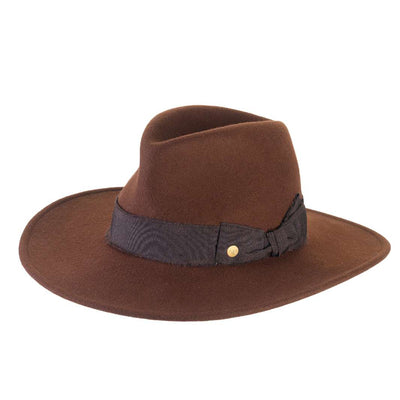 Cappello Fedora Esclusivo color Marrone, in feltro di lapin, foto con vista inclinata - Primario Nesti