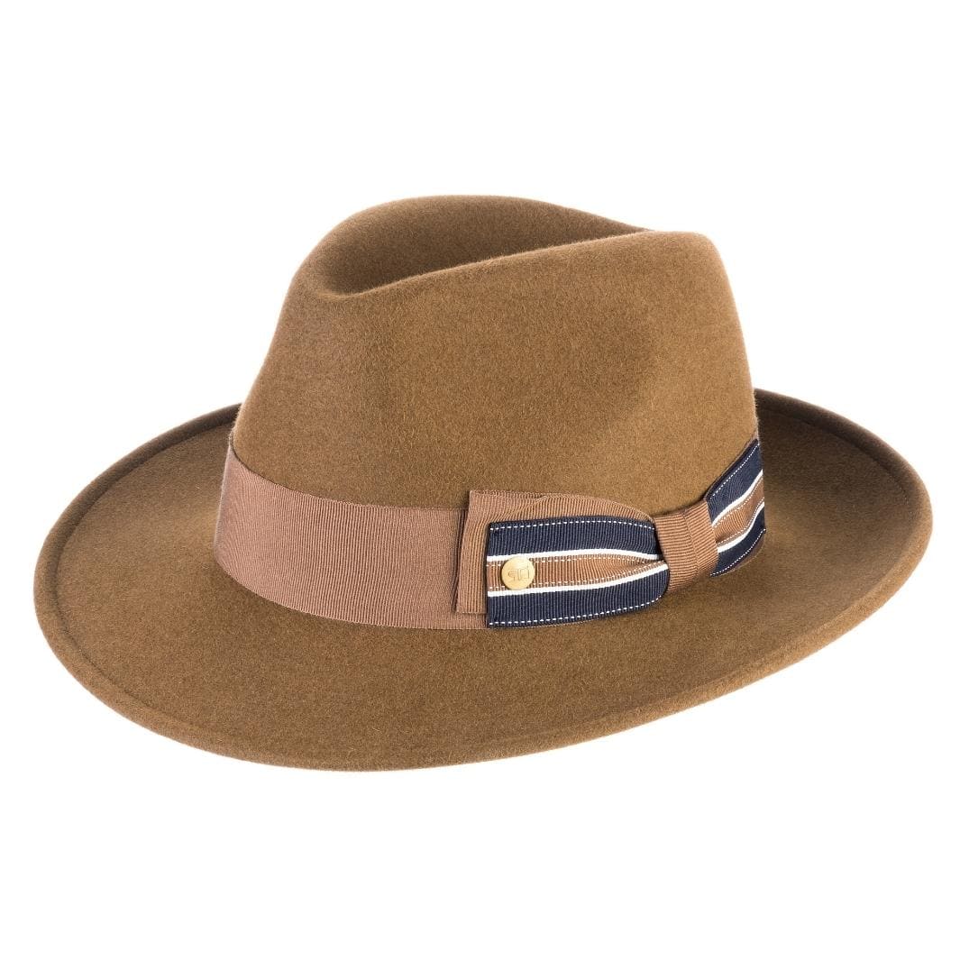 Cappello Fedora Lapin color Bronzo, in feltro di lapin, foto con vista inclinata - Primario Nesti