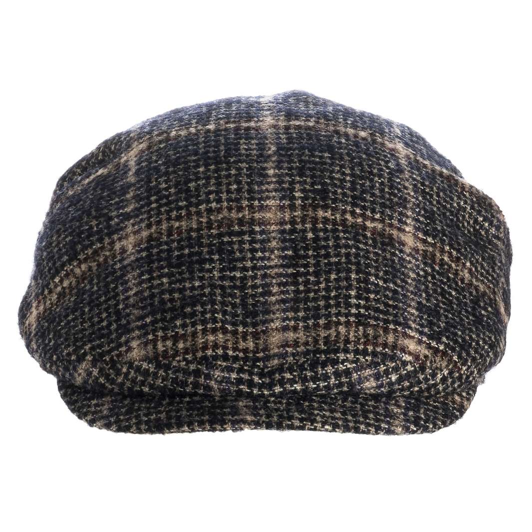 Cappello Coppola Pied de Poule color Testa di Moro, in lana vergine, foto con orientamento frontale - Primario Nesti