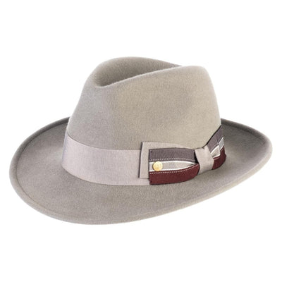 Cappello Fedora Lapin color Tortora, in feltro di lapin, foto con vista inclinata - Primario Nesti