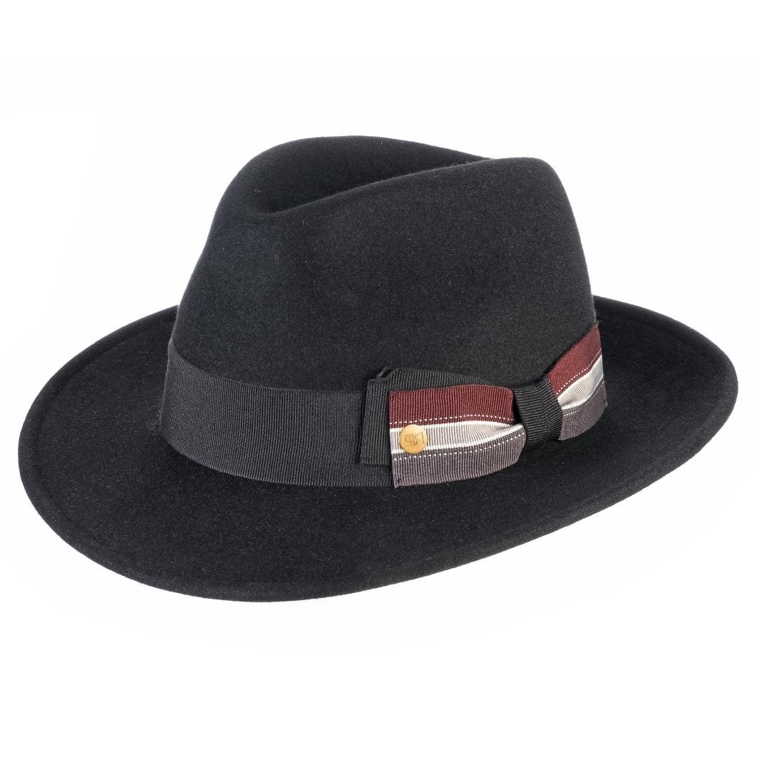 Cappello Fedora Lapin color Nero, in feltro di lapin, foto con vista inclinata - Primario Nesti