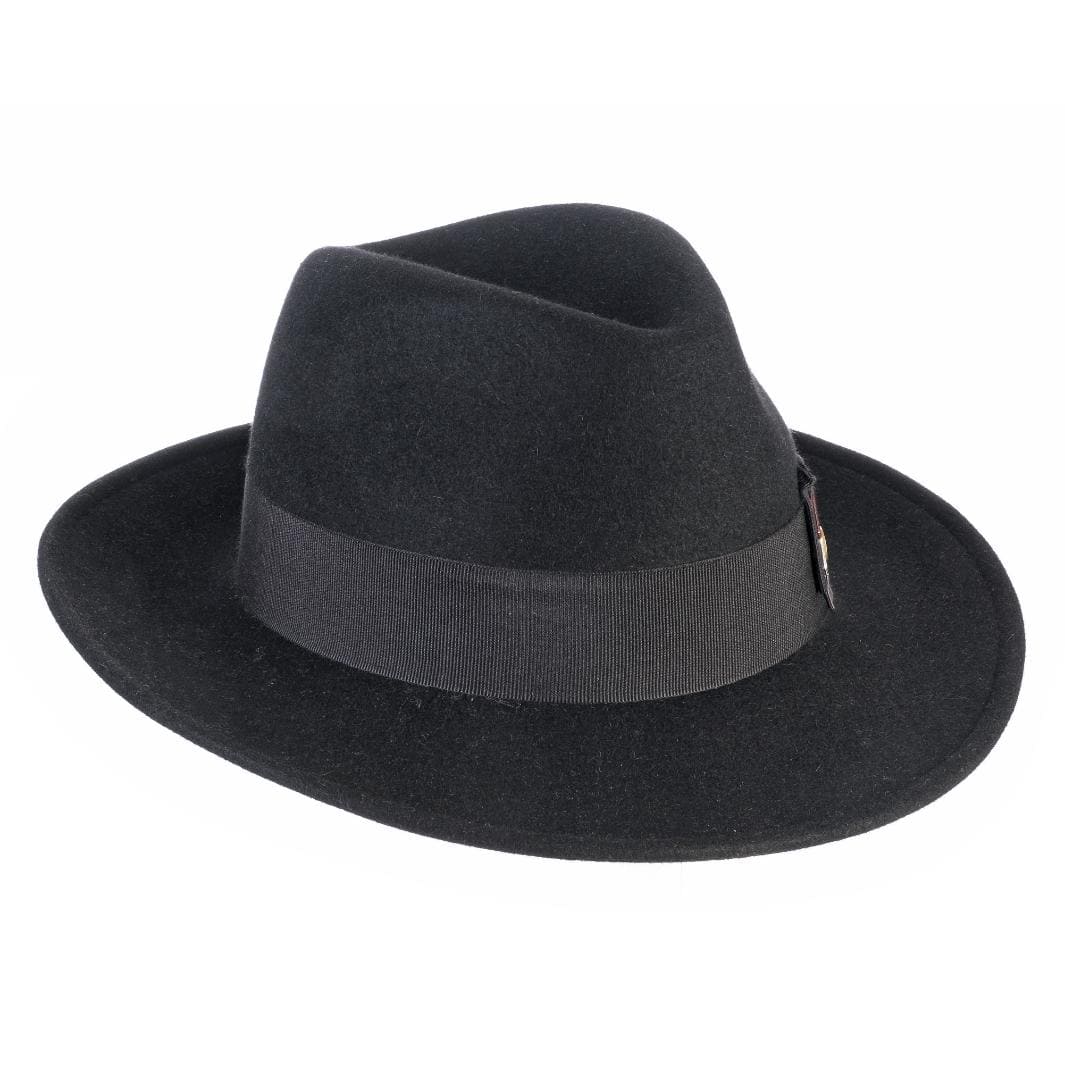 Cappello Fedora Lapin color Nero, in feltro di lapin, foto con orientamento laterale - Primario Nesti