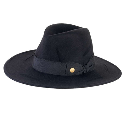 Cappello Fedora Esclusivo color Nero, in feltro di lapin, foto con vista inclinata - Primario Nesti