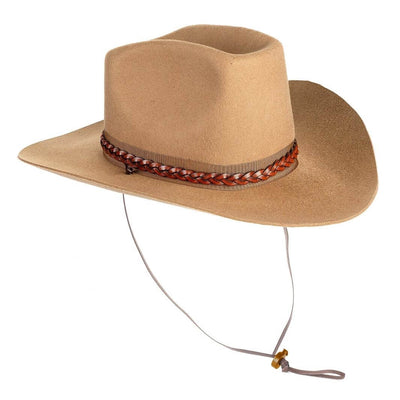 Cappello Cowboy Classico color Sabbia, in feltro antipioggia da uomo, foto con orientamento laterale - Primario Nesti